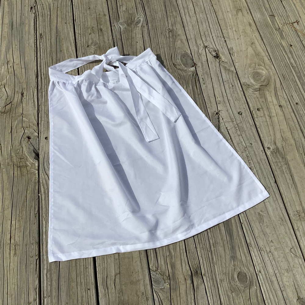 White Plain Apron Select Size Long Pioneer Apron Costume